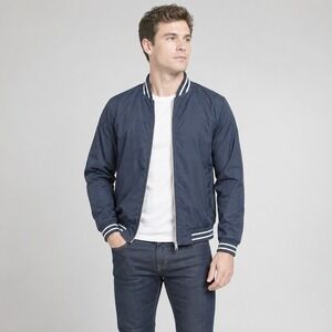 TACVASEN‎ Men's Bomber Jacket Navy Blue Windbreaker Lightweight Varsity S 21x25